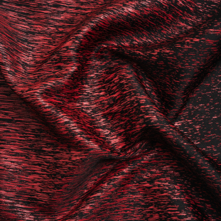 Black and Metallic Red Striated Luxury Brocade