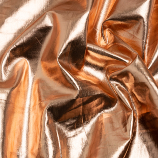 Peach and Rose Gold Metallic Foiled Lightweight Linen Woven