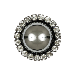 Swarovski Black Diamond Rhinestone Shank Back Button - 40L/25mm