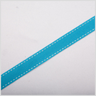 5/8 Turquoise Stitched Grosgrain Ribbon