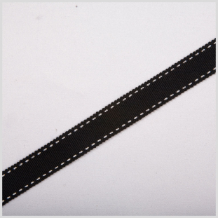 5/8 Black Stitched Grosgrain Ribbon