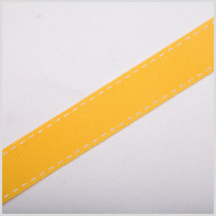 7/8 Yellow Stitched Grosgrain Ribbon