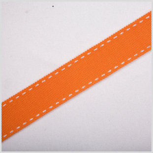 7/8 Orange Stitched Grosgrain Ribbon