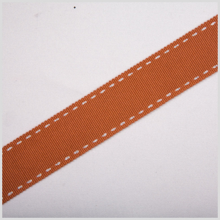 7/8 Rust Stitched Grosgrain Ribbon