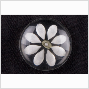 Clear White Plastic Button - 36L/23mm