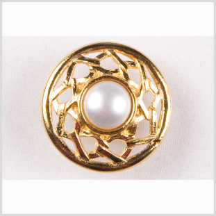 Gold/Pearl Metal Button - 34L/21.5mm