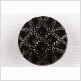 Black Glass Button - 18L/11.5mm