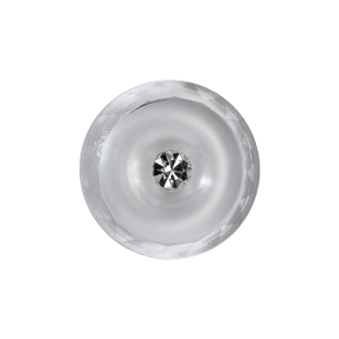 Crystal Half Matte Glass Button - 36L/23mm
