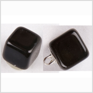 Black Glass Button - 24L/15mm