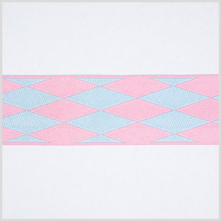 Hot Pink/Blue French Jacquard Ribbon