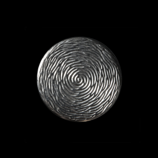 Silver Etched Metal Button - 36L/23mm