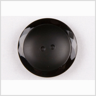 Black Half Matte Glass Button - 28L/18mm