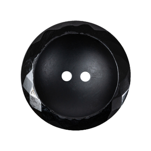 Black Half Matte Glass Button - 44L/28mm