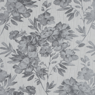British Fog Floral Wrinkled Drapery Fabric