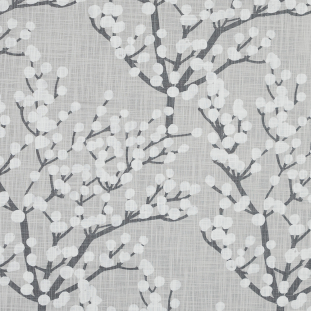 British Imported Silver Branches Printed Cotton Woven