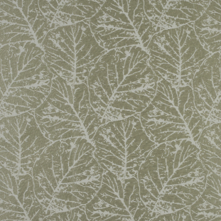 British Imported Fern Satin-Faced Jacquard with Overlapping Leaves