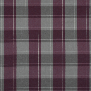 British Imported Mulberry Plaid Polyester Twill