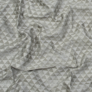 British Imported Silver Shimmering Geometric Jacquard