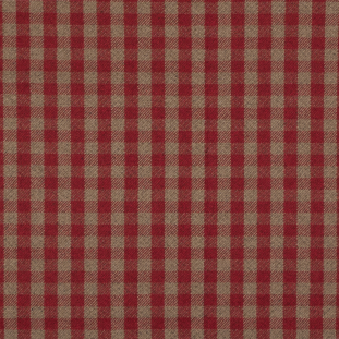 British Imported Cranberry Shepherd's Check Upholstery Twill