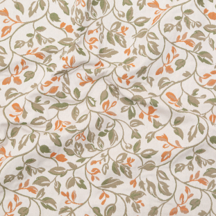 British Imported Paprika Floral Polyester and Cotton Jacquard