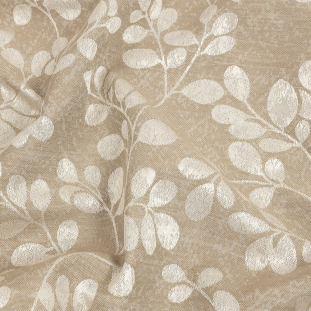 British Imported Fawn Pussy Willow Jacquard