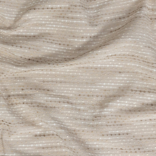 British Imported Oyster Drapery Faille with Raised Woven Stripes