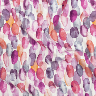 British Imported Berry Watercolor Ovals Printed Cotton Canvas