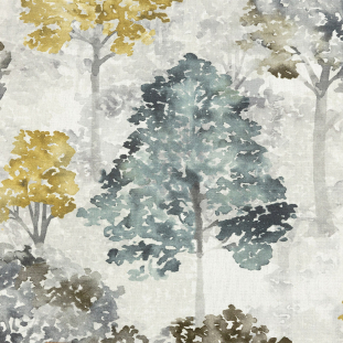 British Imported Stone Watercolor Trees Printed Cotton Canvas