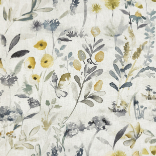British Imported Stone Watercolor Foliage Printed Cotton Canvas