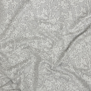 British Imported Silver Woodlands Polyester Jacquard