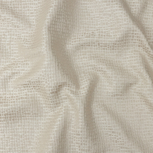 British Imported Taupe Gridded Polyester Jacquard