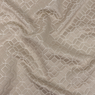 British Imported Champagne Tiled Geometric Polyester Jacquard