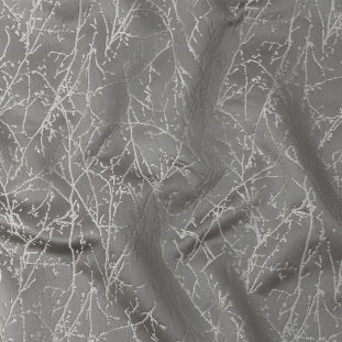 British Imported Graphite Wintry Branches Polyester Jacquard