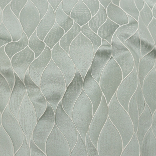 British Imported Seafoam Leafy Silhouettes Polyester Jacquard