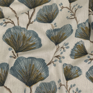 British Imported Ink Fanning Florets Printed Cotton Canvas