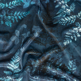 British Imported Indigo Forest Polyester Knit Microvelvet