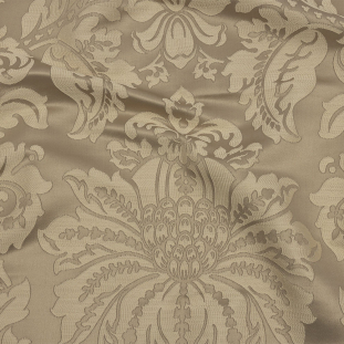 British Imported Champagne Ornate Leaves Drapery Jacquard