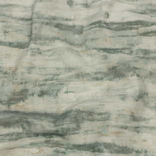 British Imported Seafoam Painterly Texture Printed Cotton Canvas
