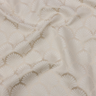 British Imported Oyster Palm Fans Drapery Jacquard