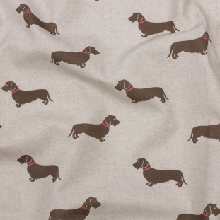 British Imported Stone Little Dogs Printed Cotton Canvas