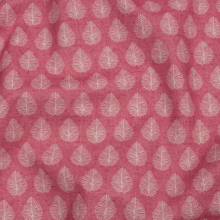 British Imported Raspberry Leaves Printed Cotton Canvas