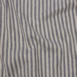 Indigo Raised Stripes Cotton and Polyester Woven for Home Decor by Mood Fabrics.