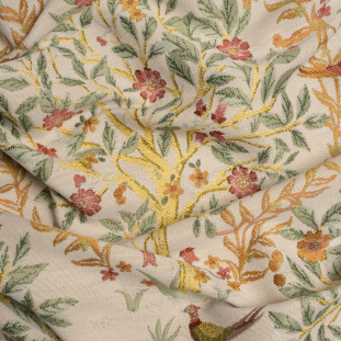 British Imported Jewel Pheasants in the Orchard Drapery Jacquard