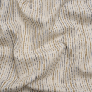 British Imported Chambray Barcode Stripes Polyester and Cotton Twill
