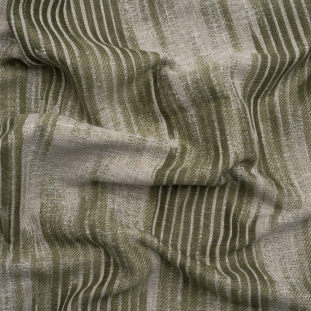British Imported Moss Ikat Stripes Drapery Jacquard