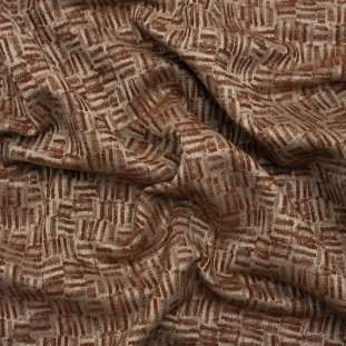Little Lines Recycled Polyester and Cotton Drapery Jacquard - Ginger - British Imported