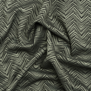 Herringbone Chevrons Recycled Polyester and Cotton Drapery Jacquard - Eucalyptus - British Imported