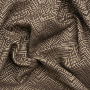 Herringbone Chevrons Recycled Polyester and Cotton Drapery Jacquard - Flint - British Imported