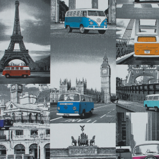 British Multicolor Volkswagon Journey Printed Cotton Canvas