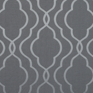 British Gray Moroccan Ribbed Woven with Satin Design
